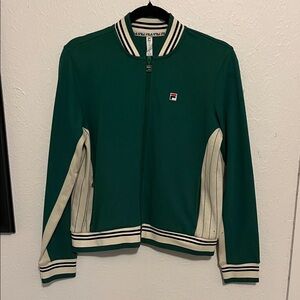 Fila green and Cream Zip-Up Jacket